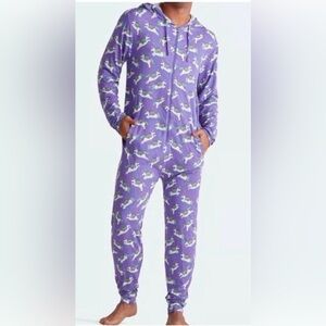 Unicorn Print Adult Bamboo Romper, Size S/M